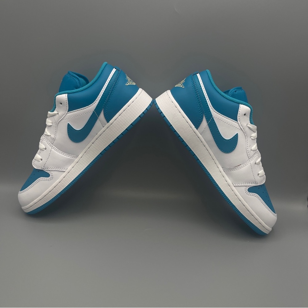 Nike Shoes Air Jordan 1 Low GS * Shown: White/Aquatone/Celestial Gold - Picture 12 of 14